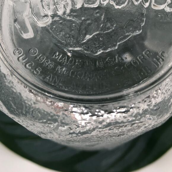Vintage 93 Flintstones McDonalds Frosted Clear Glass USA Made PreDawn Coffee Mug - Picture 6 of 8